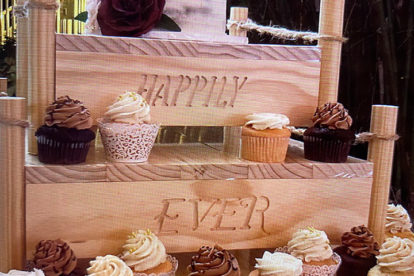 Happily Ever After Cake and Cupcake Stand