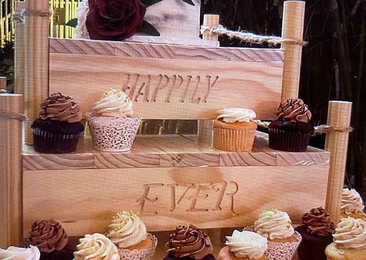 Happily Ever After Cake and Cupcake Stand