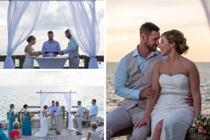 Manasota Key Wedding - ceremony on a deck overlooking the ocean