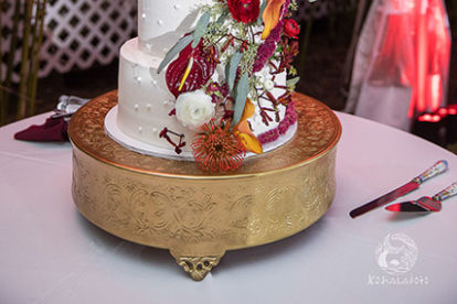 three-tiered wedding cake