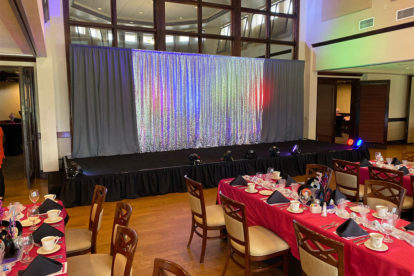 stage at a wedding reception