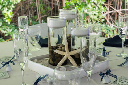 centerpiece with floating candles