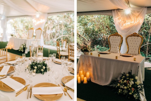 photo of the reception from Jade Carbonelli's Palm Island Wedding