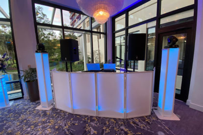 DJ booth in a resort hotel reception hall