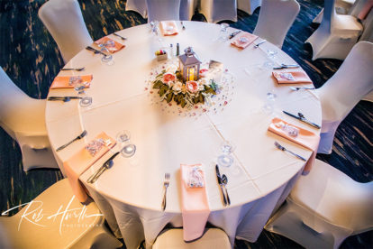 elegant wedding table setting at the Charlotte Harbor Event and Conference Center