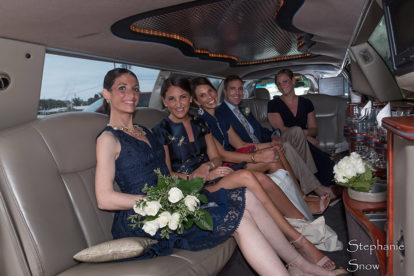 Venice Yacht Club Wedding - Bridal party in the limo