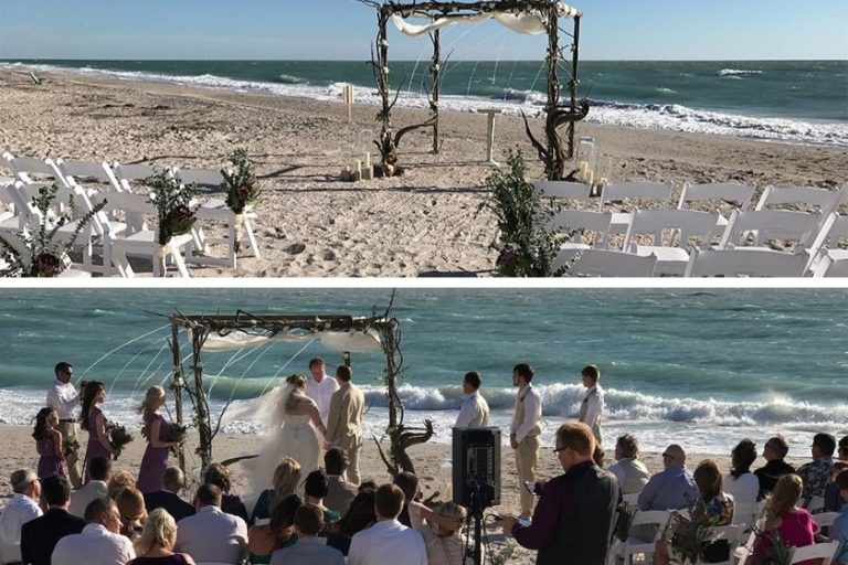 Wedding ceremony site on the beach in Englewood, Florida