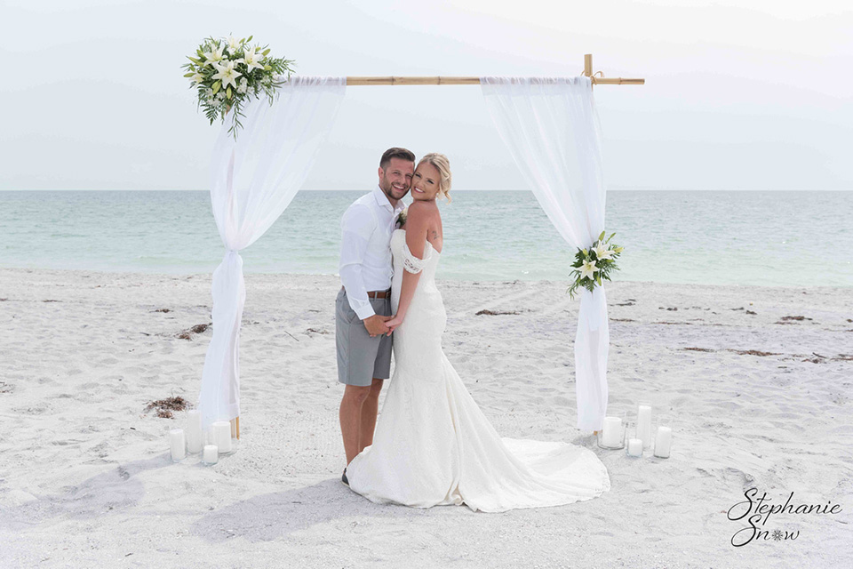 Wedding Planner in Englewood - bride and groom on Englewood Beach