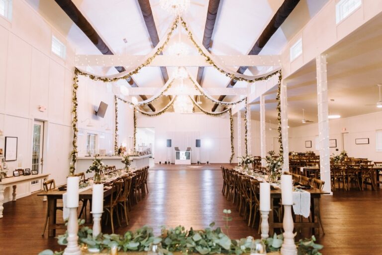decorated indoor reception hall in a converted barn in Seffner, FL