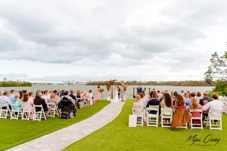 outdoor wedding overlooking the intracoastal waterway on Manasota Key, Florida